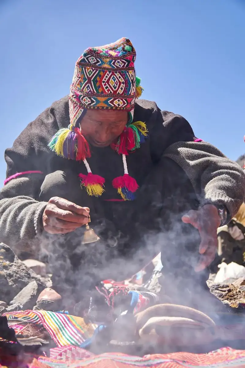 Andean offering ceremony
